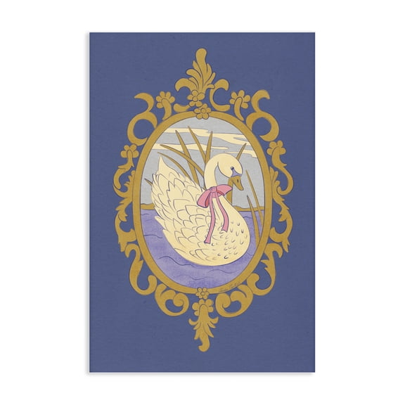 Stupell Industries Contemporary Swan and Ornate Pattern Canvas Art, 16 x 24, by Carrie Cantwell