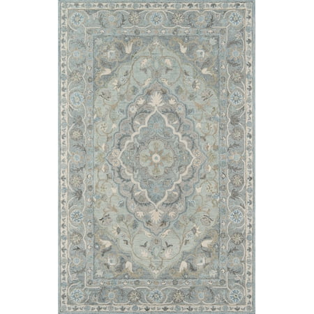 Momeni Tangier Hand Tufted Wool Blue Area Rug 7'6" X 9'6"