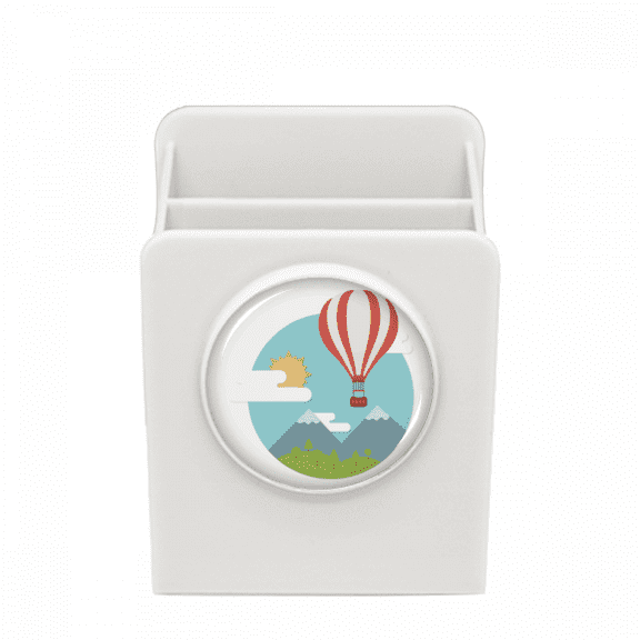 Hot Air Balloon Sun Cloud Pattern Desk Pencil Holder Cup Pen Organizer