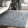 thumbnail image 1 of nuLOOM Tapis d'Intérieur/extérieur Tressé Wynn, Carré 6', Bleu Clair, 1 of 4
