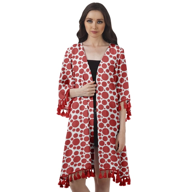 Moomaya Moss Georgette Printed Shrug Beach Cloth 3/4 Sleeve Cardigans For Women
