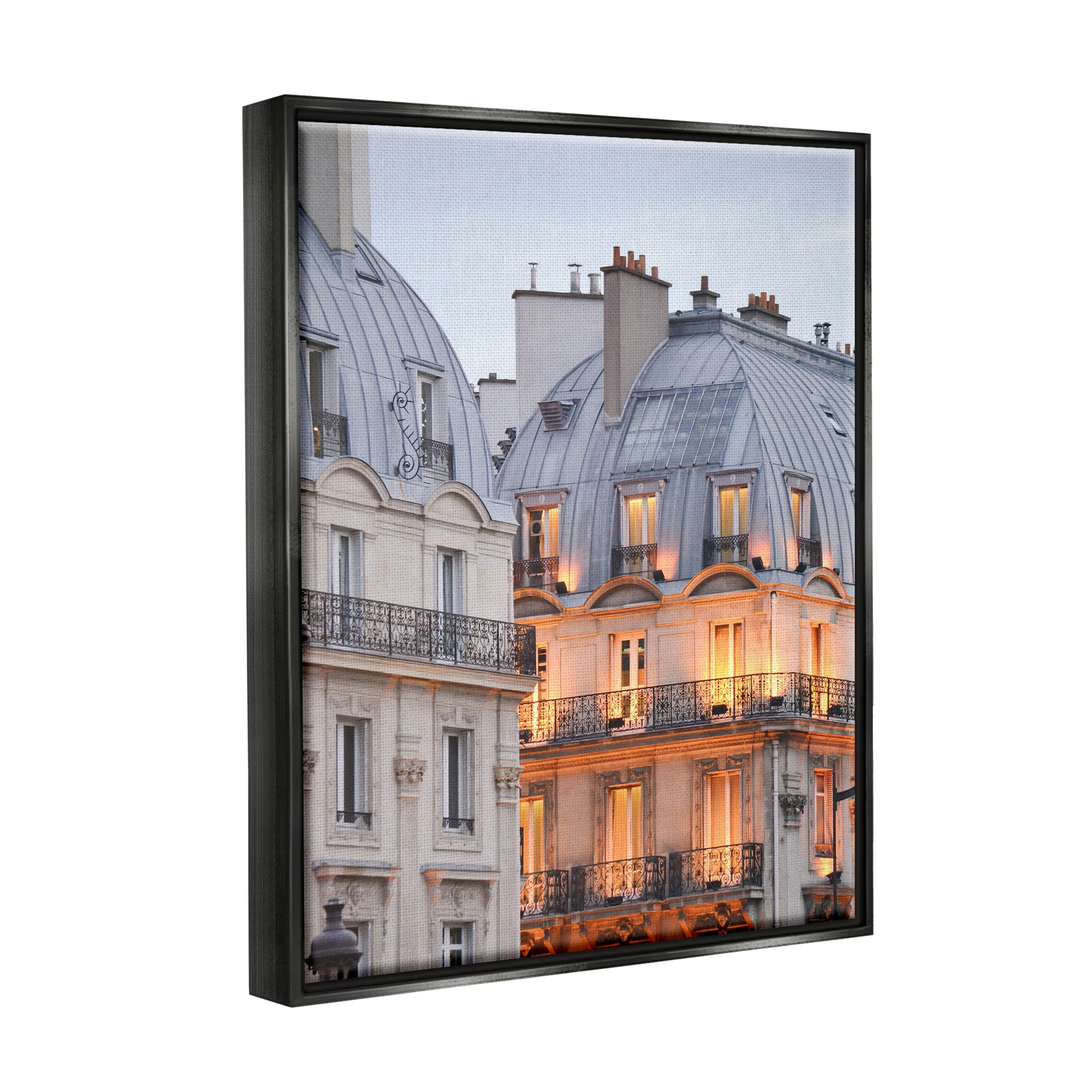 European Architecture Cityscape Town & City Photograph Jet Black Framed Art Print Wall Art