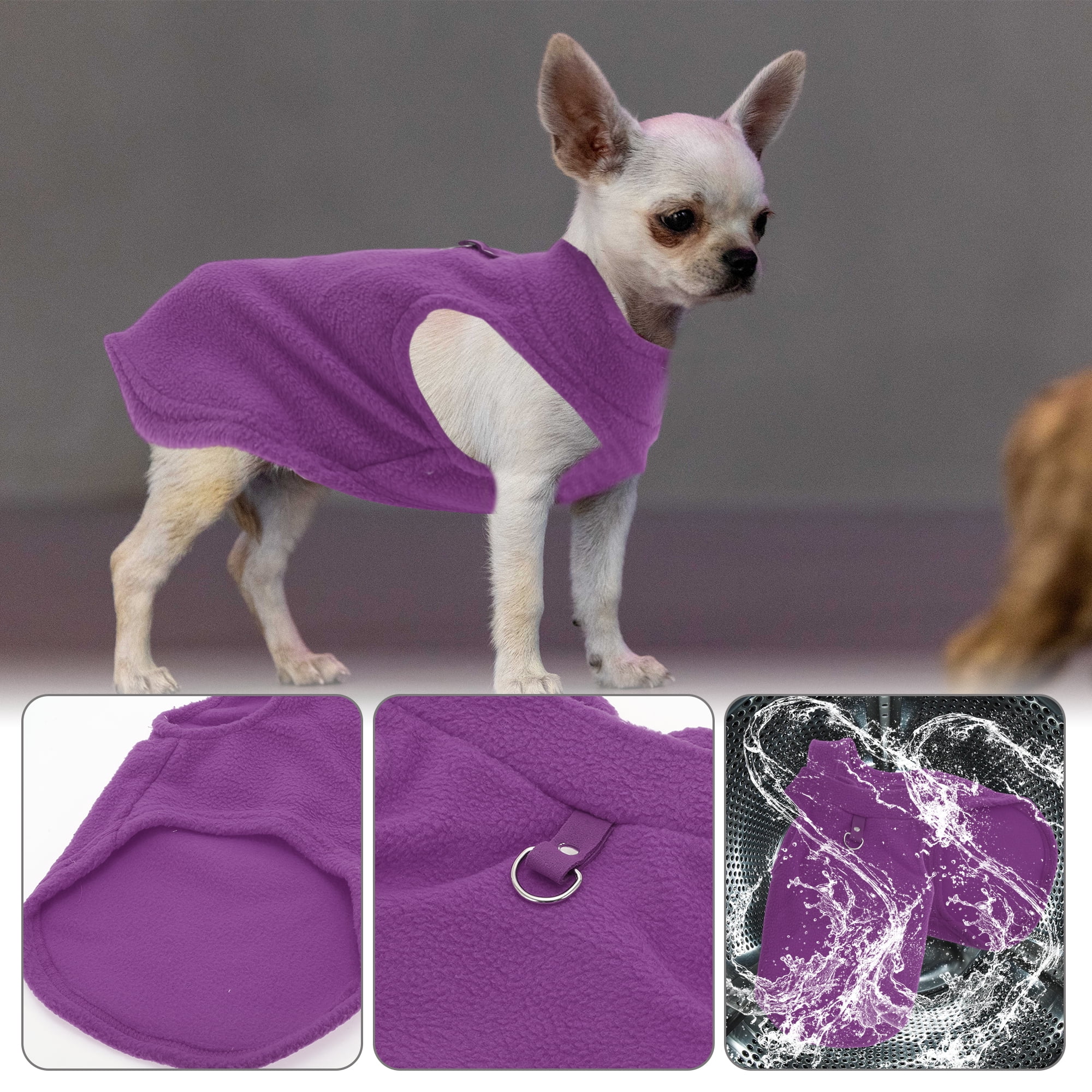 Unique Bargains Dog Cat Warm Vest Small Dog Cat Jumpers Purple XL