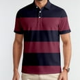 thumbnail image 2 of Mens Polo Shirt Golf Striped Button Up Collared Breathable Short Sleeved Top Performance Stretch Athletic Regular Mens Shirts, 2 of 5
