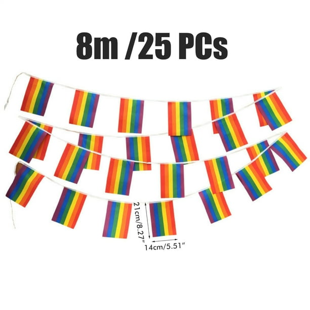Bandera del arco iris, Bandera del arco iris Orgullo LGBT Banderas del arco iris Bandera de cadena del Orgullo LGBT Salida de alta intensidad