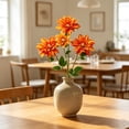 thumbnail image 2 of 4 Head Realistic Dahlia Artificial Flower Bouquet, Premium Silk Faux Floral Arrangement, Elegant Decor for Wedding, Party, Home, Vase, Table Centerpiece & Event, Orange, 2 of 7