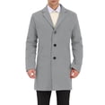 thumbnail image 1 of INSPIRE CHIC Men's Trench Coat Slim Fit Single Breasted Warm Long Overcoat S Gray, 1 of 7