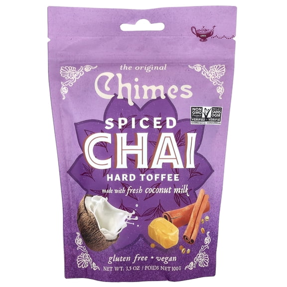 Chimes Spiced Chai Hard Toffee Candy - 3.5 oz Bag
