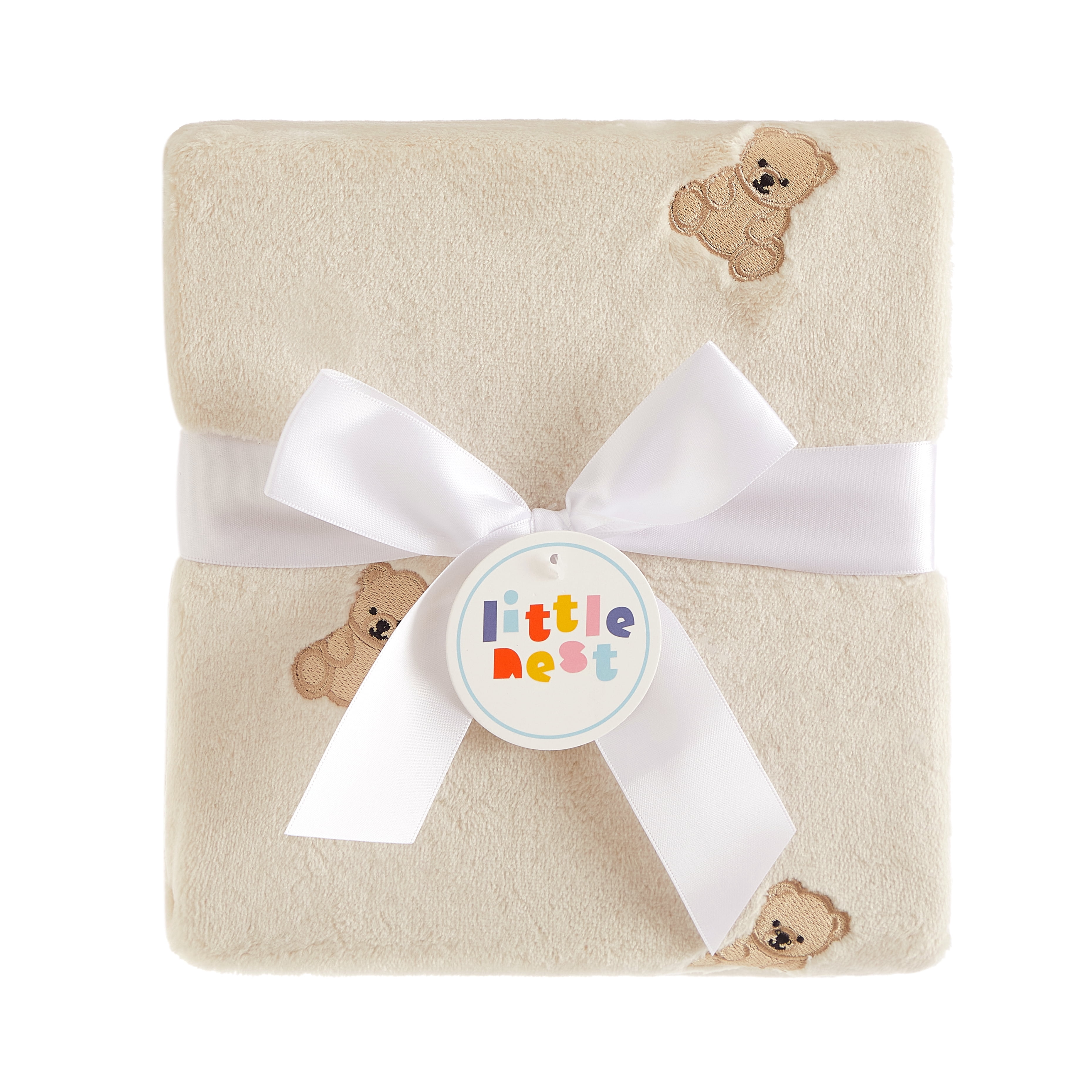 Little Nest Bears Plush Baby Blanket 30 x 40 Inch