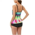 thumbnail image 4 of Plus Size Tankini Swimsuits for Women Retro Print Bathing Suits Two Pieces Modest Swimming Wear Sports Tank Tops with Boyshorts Tummy Control Swimwear, 4 of 5