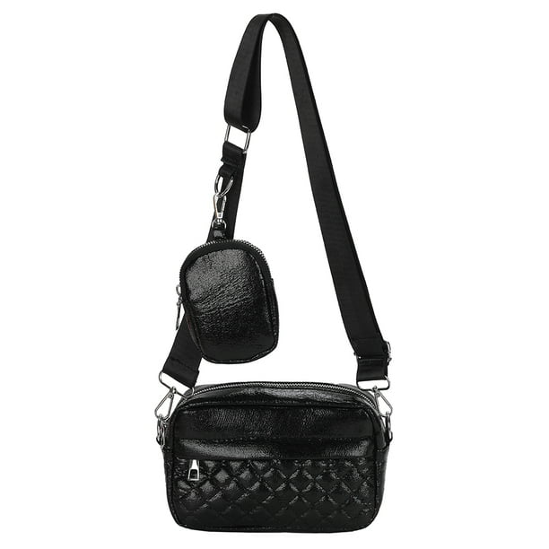 Bolsos cruzados para mujer, bolsos de moda para mujer, bolso cuadrado pequeño informal (negro) Likrtyny Para Estrenar