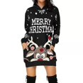 thumbnail image 2 of Navidad mujer moda Navidad Sudadera con capucha bolsa cadera bolsillo estampado Sudadera con capucha moda vestido Festival ropa bata mujer-AM, 2 of 3