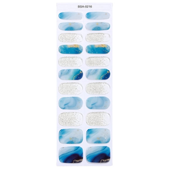 Solid Color Gel Nail Stickers 22Pcs Set No Curing Needed for Effortless Style