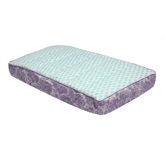 Bacati - Paisley Isabella Purple/Aqua/Lilac Girls Quilted Changing Pad Cover