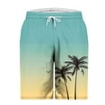thumbnail image 4 of Busydd Mens Shorts Trendy Hawaiian Print Beach Shorts for Men Casual Baggy Elastic Waist Drawstring Swim Shorts Knee Length Summer Shorts with Pockets, 4 of 4