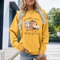 thumbnail image 2 of Arlun Pumpkin Spice and Everything Nice Womens Sweatshirts Fall Coffee Hoodless Pullovers Crewneck Long Sleeve Loose Fit Casual Tops for Thanksgiving Sweatshirts Gift Yellow XL, 2 of 4