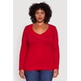 thumbnail image 2 of Women's Plus Size Long Sleeve V-Neck Basic Tee, 2 of 5