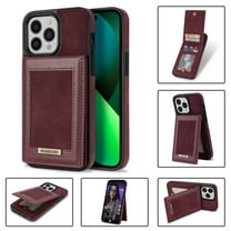 ELEHOLD Flip Leather Wallet Case for iPhone 14 Pro Max with RFID Blocking Card Slots Holders Magnetic Buckle Kickstand Function Business Style Men Women Case For iPhone 14 Pro Max,Winered
