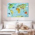 thumbnail image 2 of Elephant Stock Domestic Animals World Map Wall Art - Horizontal Canvas Wall Art - Living Room Wall Decor - Map Canvas - Beige And Gold Decor - 48" x 32", 2 of 8
