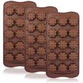 thumbnail image 1 of Moldes para Caramelos de Chocolate oso de fresa 3 Trébol de Cuatro Hojas Silicona Reutilizables 15 Cavidades, 1 of 6