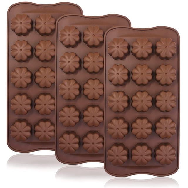 Moldes para Caramelos de Chocolate oso de fresa 3 Trébol de Cuatro Hojas Silicona Reutilizables 15 Cavidades