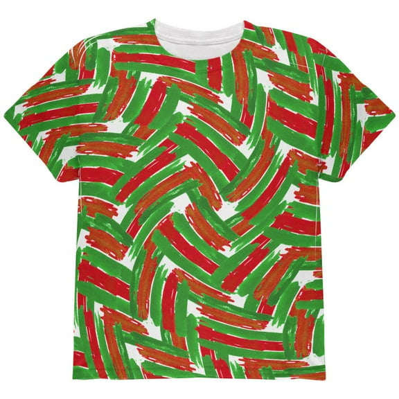 Christmas Madness Crazy Ugly Marker Swirl All Over Youth T Shirt Multi YSM