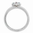 thumbnail image 2 of 925 Sterling Silver Stackable Expressions Blue Topaz & Amethyst Flower Ring Size: 6; for Adults and Teens; for Women and Men, 2 of 4