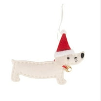 Dachshund Shape Christmas Hanging Decoration - 1pc Dog Pendant for Christmas Tree & Windows, TW911007 Model Xmas Ornament, Festive Dachshund Christmas Decor, 6.10*4.52in/15.5*11.5cm, White