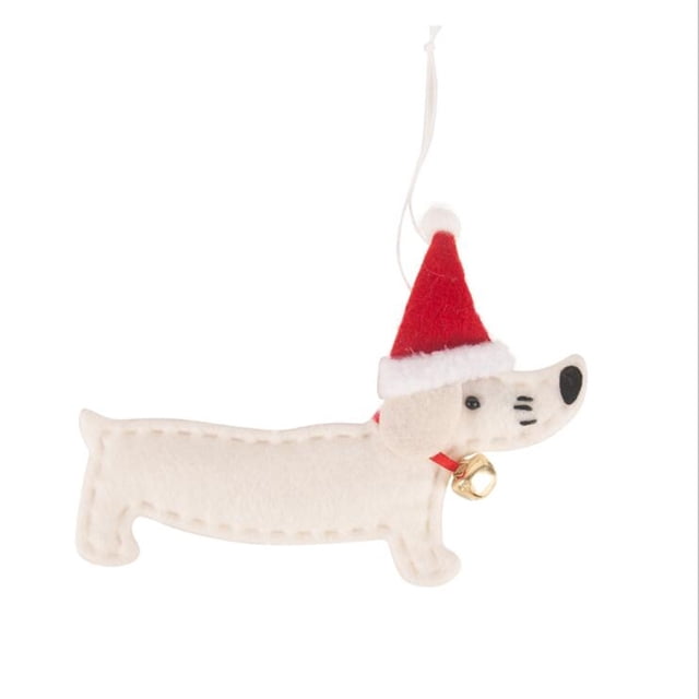 Fiudx Colgante Navideño de Perro Salchicha, Adorable Adorno Colgante, Diseño Divertido con Forma de Perro, Adorno para Árbol de Navidad, Decoración Navideña para El Hogar, Un Toque Festivo Especial,