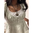 thumbnail image 2 of Women Y2K Fairy Grunge Crop Top Short Sleeve Lace Patchwork T-Shirt Vintage Aesthetic Slim Fit Cute Tees Tops, 2 of 6