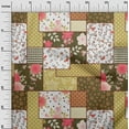 thumbnail image 3 of oneOone Cotton Silk Dark Olive Green Fabric Asian Floral Mix Patch Craft Projects Decor Fabric Printed By The Yard 42 Inch Wide, 3 of 4