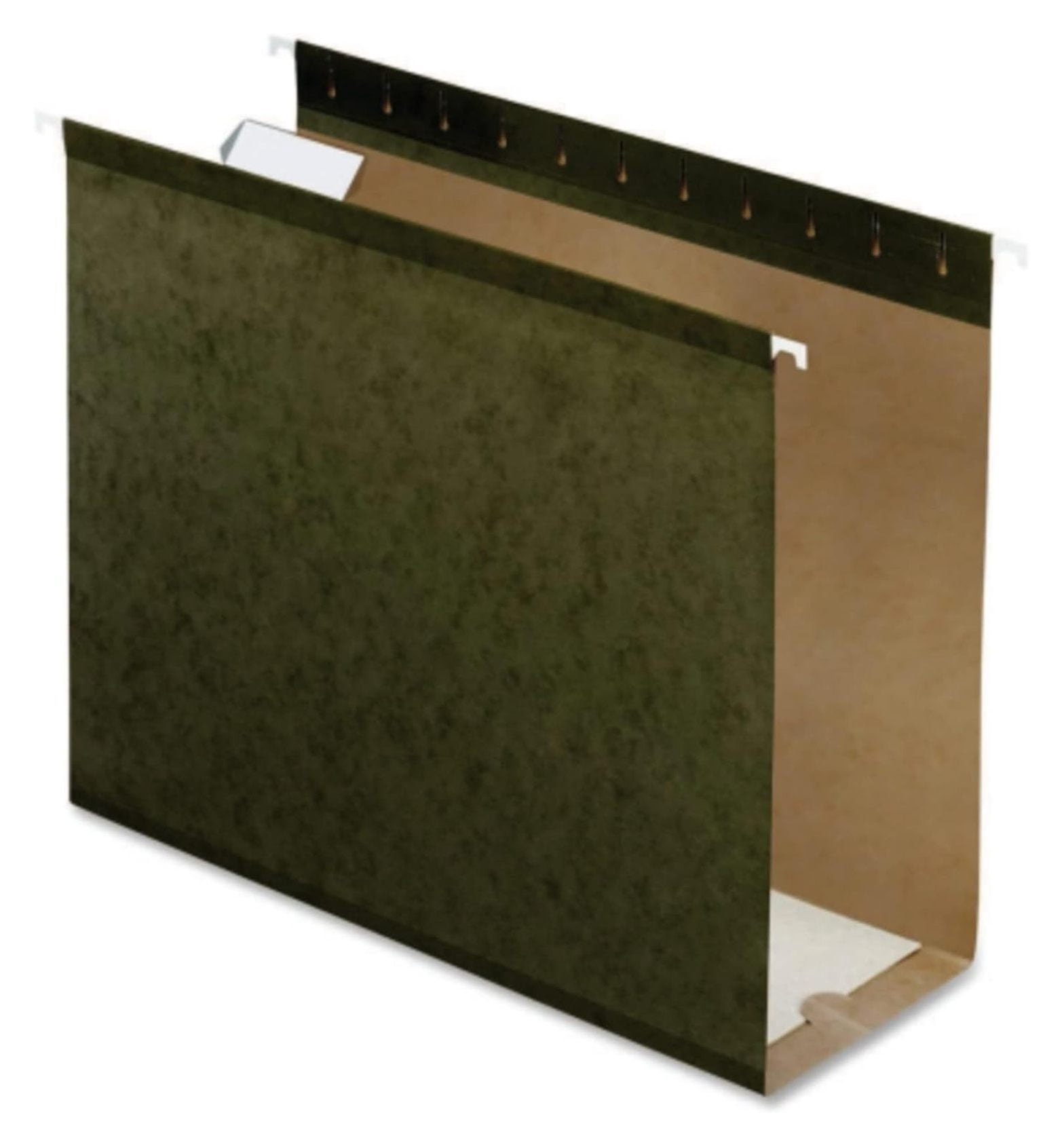 Hanging File Folders 4 Inch Capacity, Letter Size - Standard Green, 1/5 Cut, 25 Pack