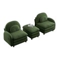 thumbnail image 6 of Miekor Furniture Teddy Fabric Soft Cloud-like Loveseat Sofa,Curved Backrest and Armrest with Curved Lumbar Pillows, Sectional 2 Seater Modular Couch with Movable Ottoman and Supportive Double- No8805, 6 of 9