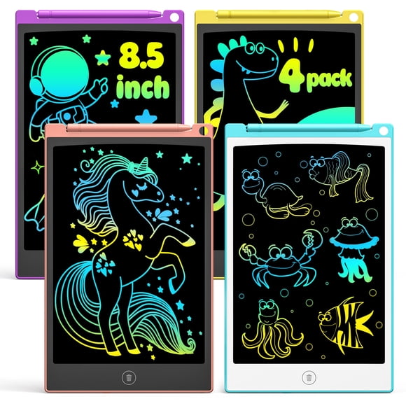 Tableta de escritura LCD TECJOE de 8.5 pulgadas, colorida pizarra para garabatos x4