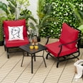 thumbnail image 1 of Costway 3PCS Patio Rocking Bistro Set Cushioned Chair Armrest Side Table Red, 1 of 9