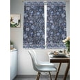thumbnail image 5 of Navy Blue Floral Sheer Curtains 72 Inches Long 2 Panels Set, Window Sheer Curtains for Living Room/Bedroom, Ethnic Tribe Abstract Art Flowers Light Filtering Rod Pocket Curtain 52''x72''x2, 5 of 8