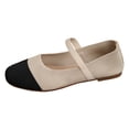 thumbnail image 7 of Rokment Color Block Knit Ballet Flat Dressy Shoes for Women Ladies Comfortable Lightweight Round Toe Ankle Strap Slip on Low Heels Walking Loafers Fall Casual Dress Dance Mary Jane Black Size 6.5, 7 of 7