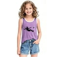 thumbnail image 5 of BLTIBY 2025 Girls Boys Tank Top Summer Sleeveless Funny T Shirt for Teen Infant Toddler Printed Round Neck Fashion Casual Tee Blouse Purple 6-7 Years, 5 of 6