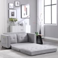 thumbnail image 2 of GEXPUSM 55" 3-in-1 Folding Sofa Bed with Side Storage Pockets, Modern,Double Futon Sofa,Gray, 2 of 5