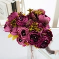 thumbnail image 6 of Yesbay 1 Bouquet 13 Heads Artificial Peony Silk Flower Wedding Party Home Decoration,Cameo Brown, 6 of 8