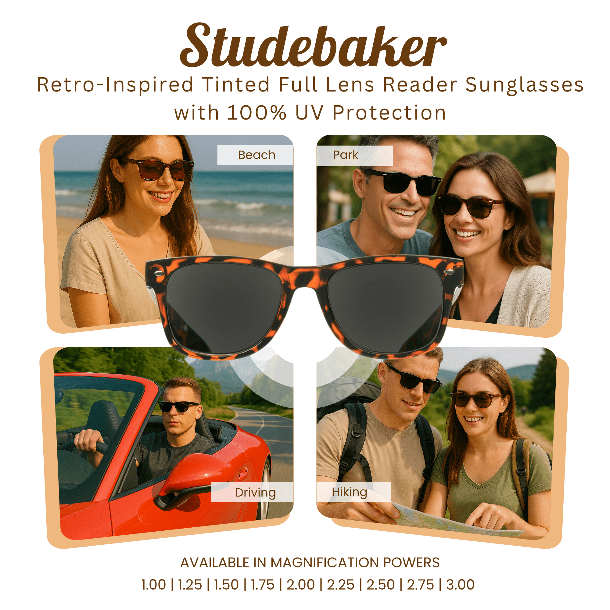 Reading Sunglasses Full Lens Magnification Sun Readers for Men and Women