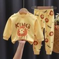 thumbnail image 2 of TOWED22 Toddler Boys Soft Clothes Set 2 Piece Long Sleeve Printed Crewneck Tee Elastic Waist Sweatpants Fall Winter Outfits(Yellow,3-4 Y), 2 of 4