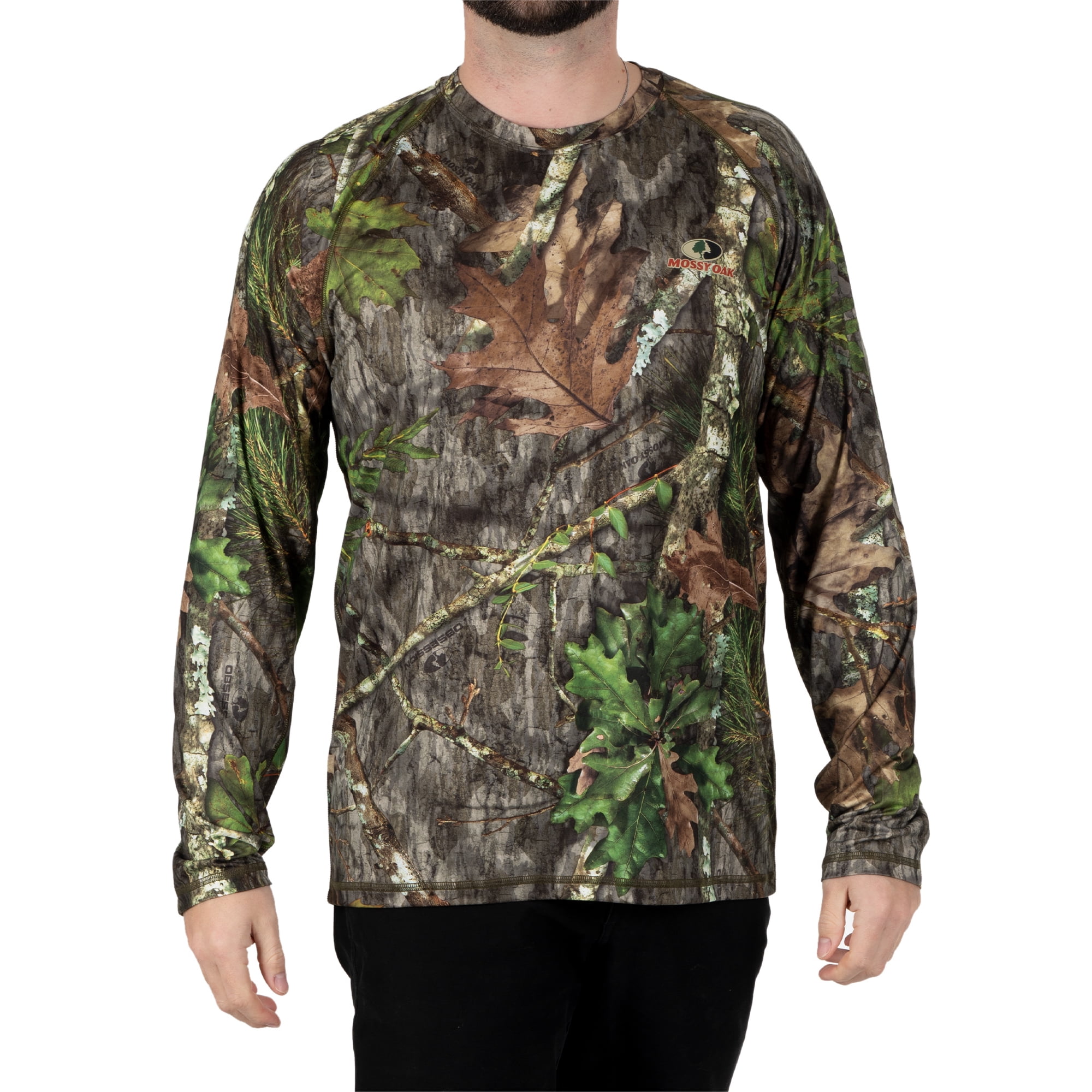 Mossy Oak Men s Camo Turkey Hunting Long Sleeve Performance Shirt Sizes S-3XL