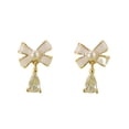 thumbnail image 1 of EZLIFE Pendientes colgantes de aleación con forma de lazo brillante para mujer, regalo de joyería para fiesta G5R8 D5I3, 1 of 1