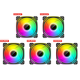 thumbnail image 1 of Ventilador RGB direccionable de 5 piezas Wdftyju ventiladores ARGB de 6 pines 12 cm reverso negro, 1 of 8