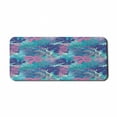 thumbnail image 1 of Leaf Computer Mouse Pad, Digital Neon Vivid Colored Island Oceanic Flowers and Leaves, Rectangle Non-Slip Rubber Mousepad X-Large, 35" x 15" Gaming Size, Turquoise Dark Blue, by Ambesonne, 1 of 2