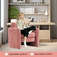 thumbnail image 3 of Oversized Chair with Thickened Backrest and Cushion, 35.04'' Wide Accent Chair, Modern Single Sofa with a Throw Pillow, Large Upholstered Armchair for Living Room Bedroom, Pink, 3 of 7