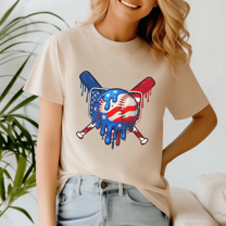 Baseball Drip Boys Dripping Ice Cream Baseball American Flag, Baseball Shirt,Game Day Shirt,Game Day Baseball, American Baseball