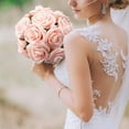 thumbnail image 6 of Deago 50 Pcs Artificial Flowers Real Looking Foam Fake Roses with Stems for DIY Wedding Bouquets Bridal Shower Centerpieces Party Home Decorations (Pink), 6 of 8
