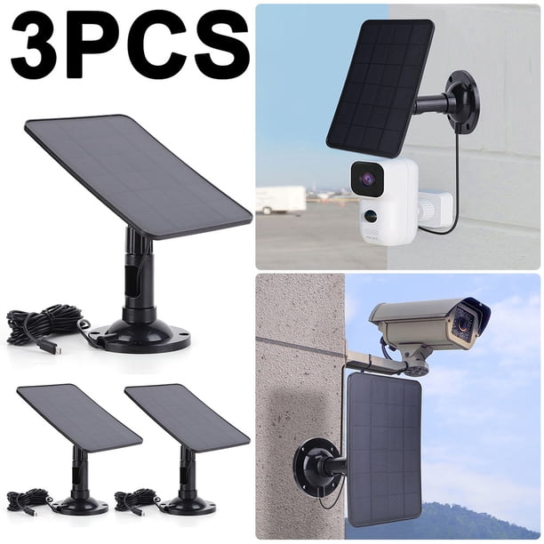 Kit Cargador Panel Solar Monocristalino 5V 20W para Cámara Seguridad (Micro USB)